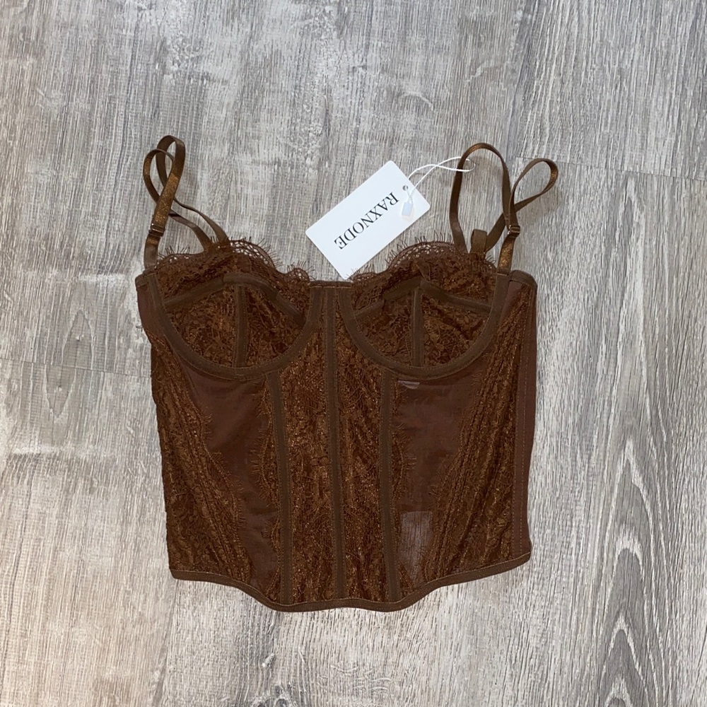 Elegant Brown Lace Bodysuit